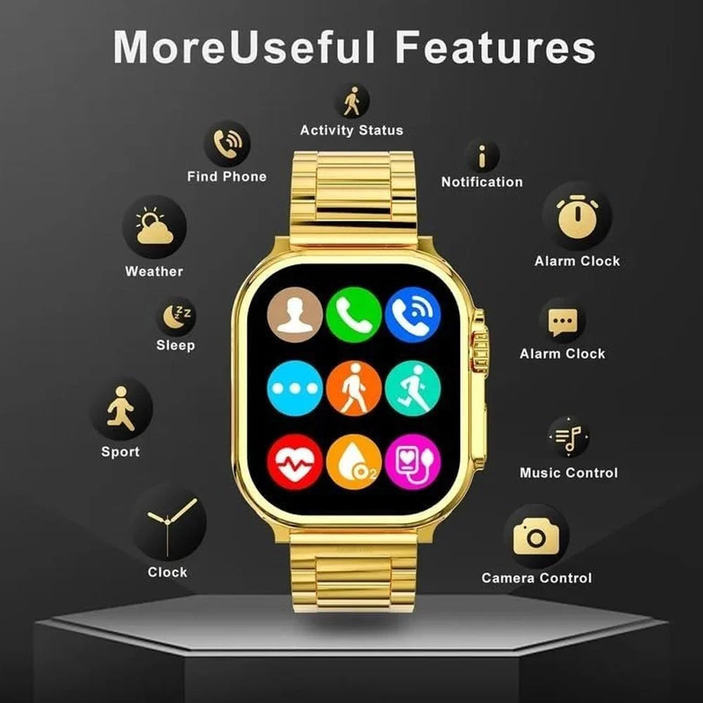 Golden Smart Bluetooth Smart Watch